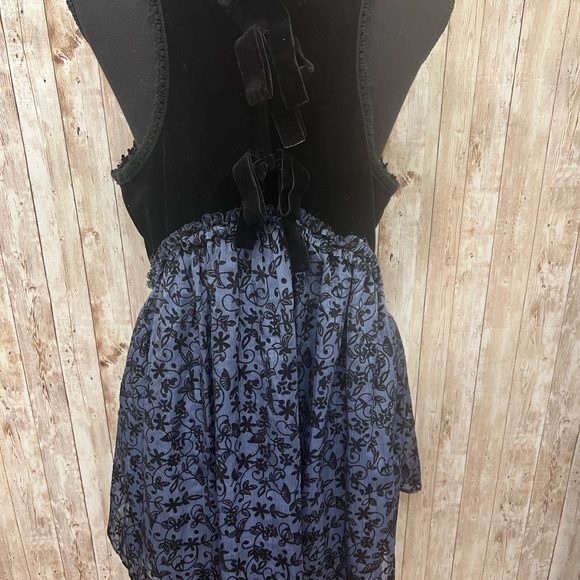 POL Black and Blue Tiered Ruffled Tank Top - Picture 3 of 4